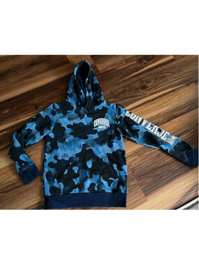 Boys Converse Camo Hoodie youth M Blue Black